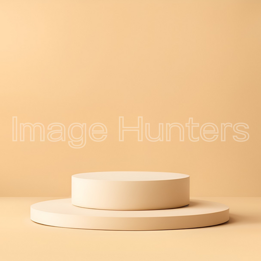 Minimalistic Beige Podium for Elegant Cosmetic Product Presentations