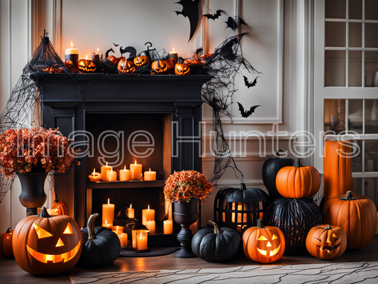 Spooky Halloween Fireplace Decor