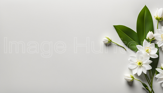 White Flower with Ample Copy Space