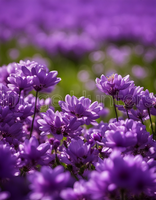 Purple Blossoms in Scenic Spring Landscape