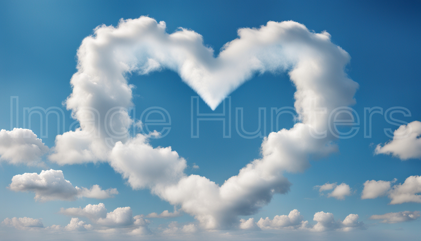 Heart-shaped Cloud Floating in the Blue Sky