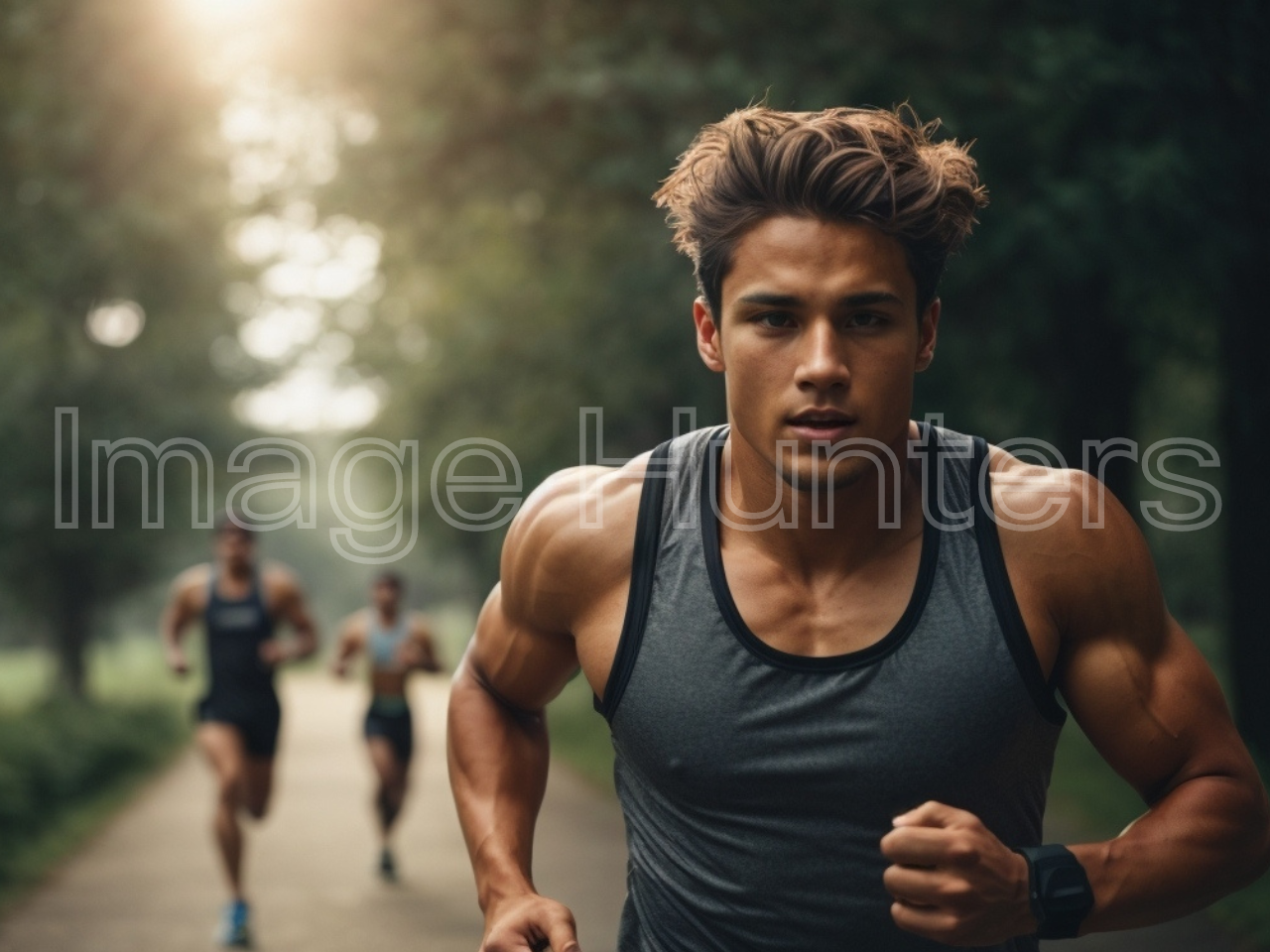 Men runners running outdoors