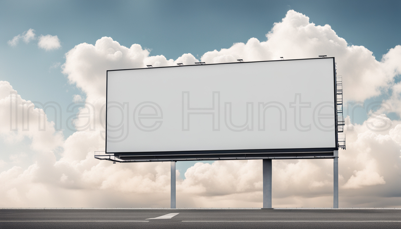 Empty White Billboard Against Sky Background