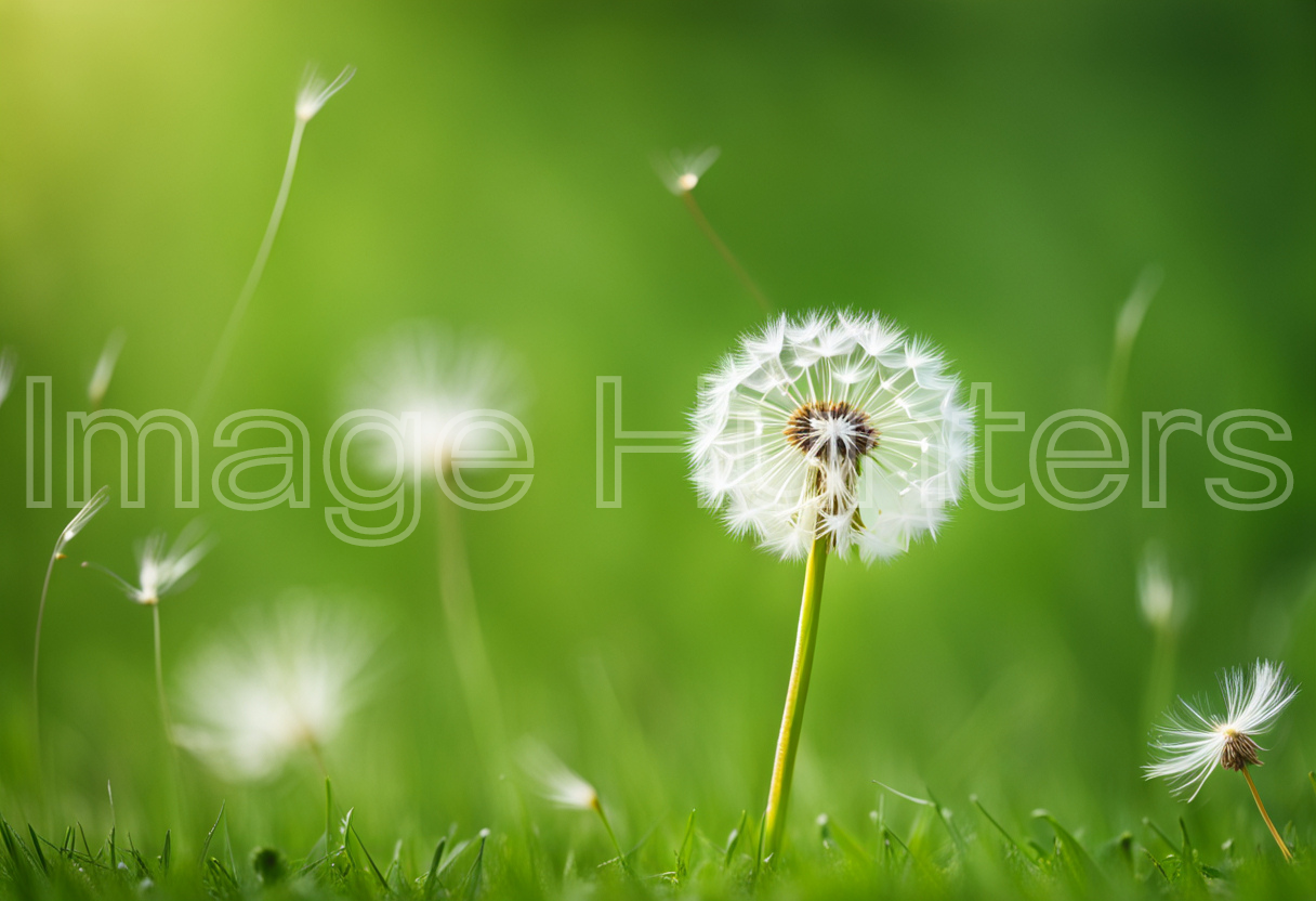 Dandelion in Green Meadow