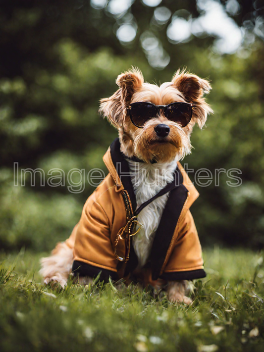 Cute dog with cool sunglasses