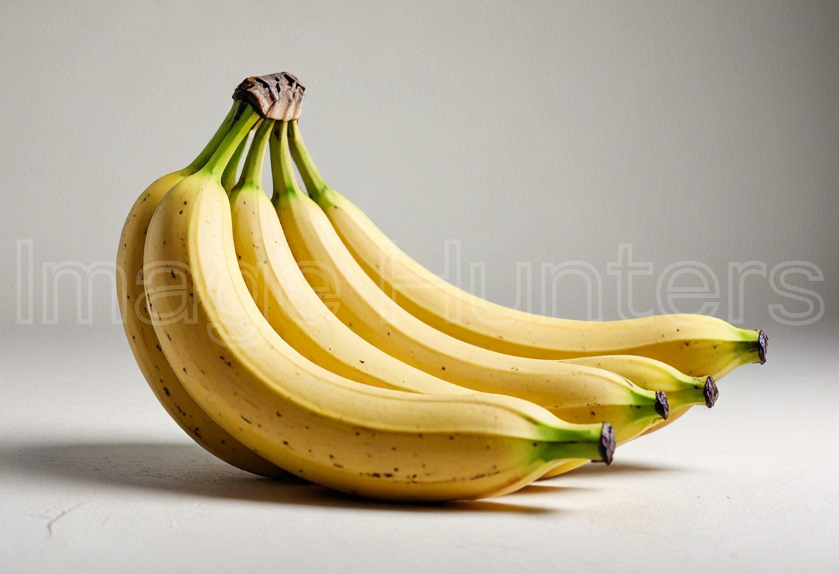 Fresh Banana Bunch on White Background