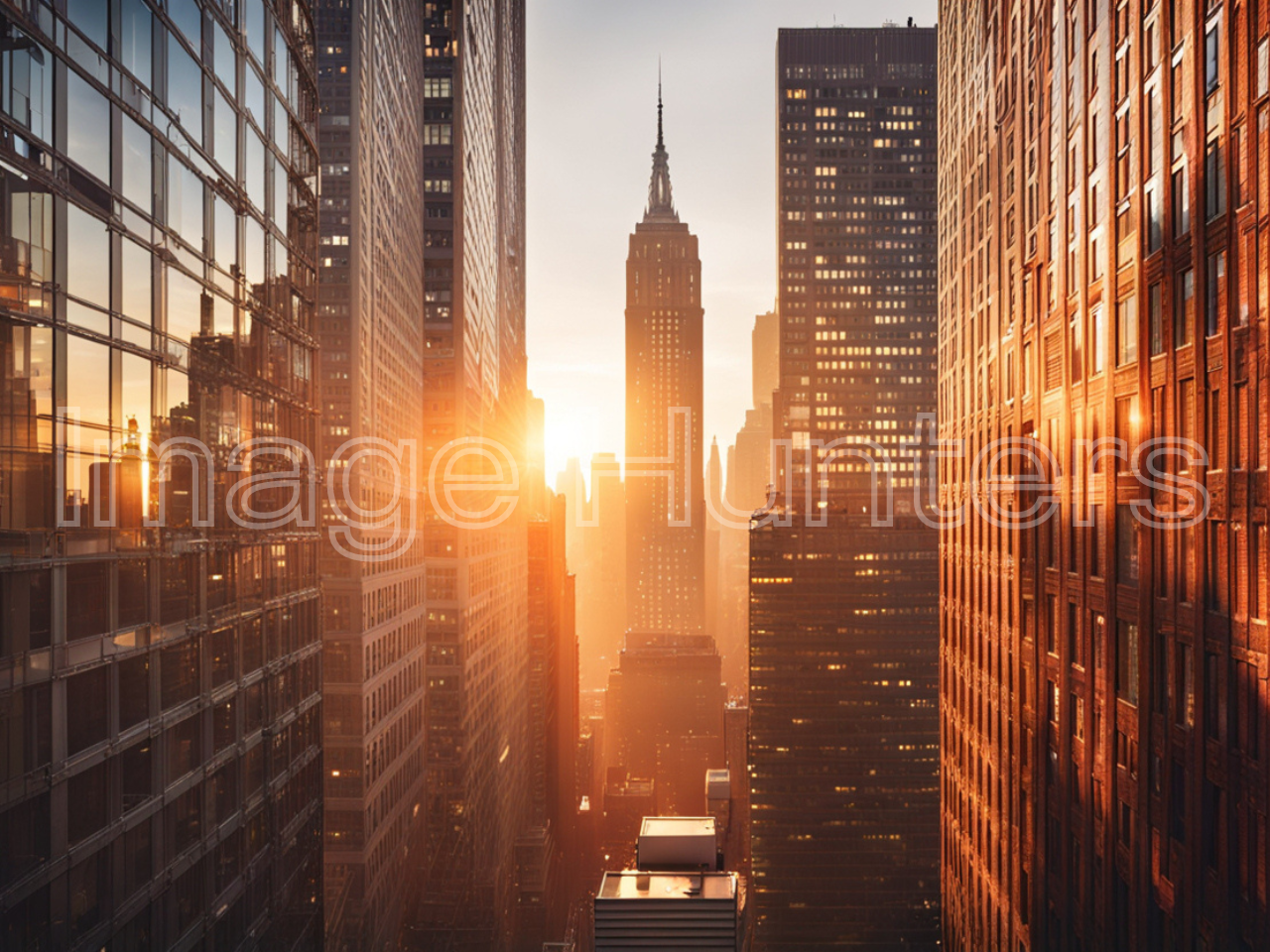 New York City skyline at sunrise