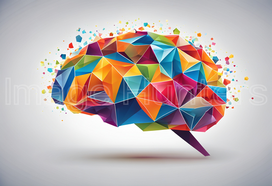 Colorful Polygon Brain Illustration