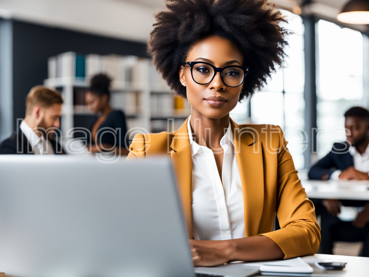 African Businesswoman with Laptop