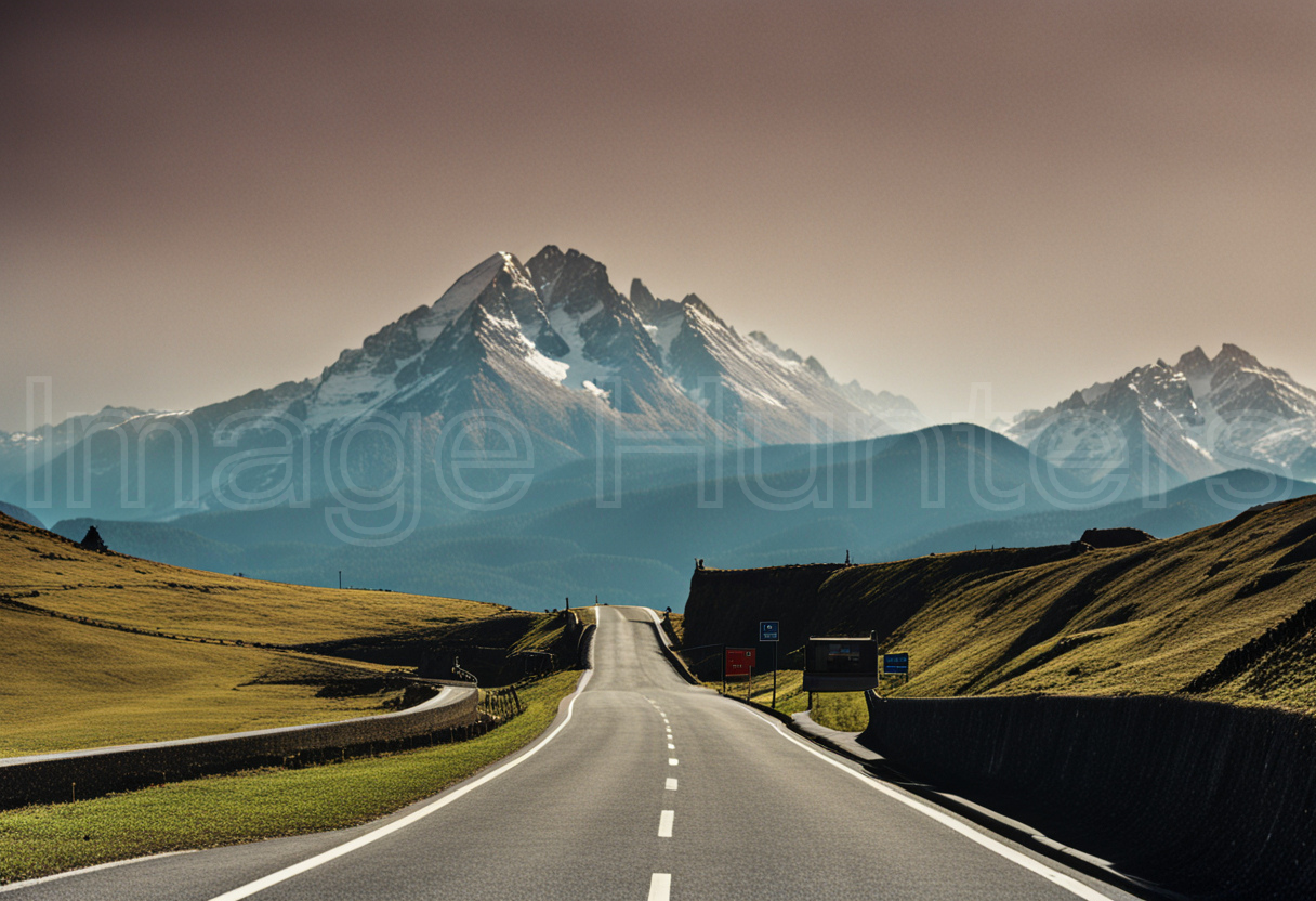 Aesthetic Mountain Road in Scenic Landscape