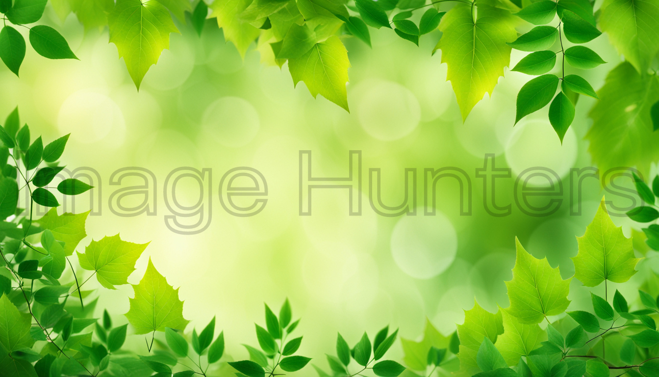 Green Leaves and Soft Background Highlights Frame