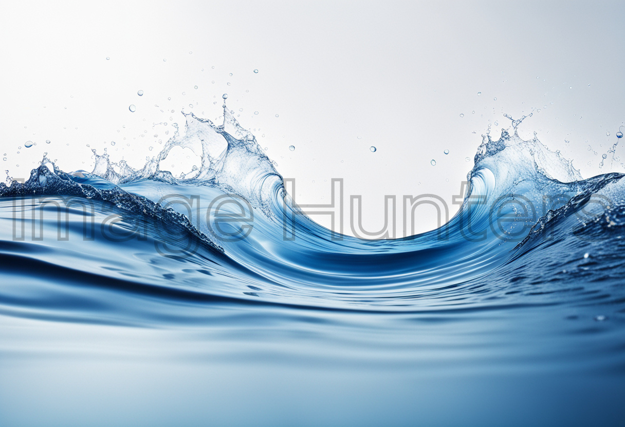 Crystal-Clear Blue Water Splash isolated on white background