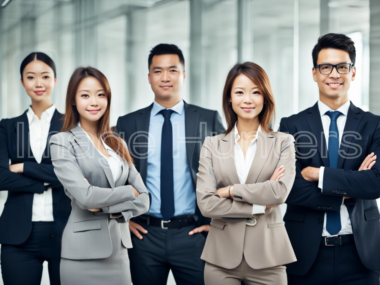 Team of Professionals Posing with Crossed Arms