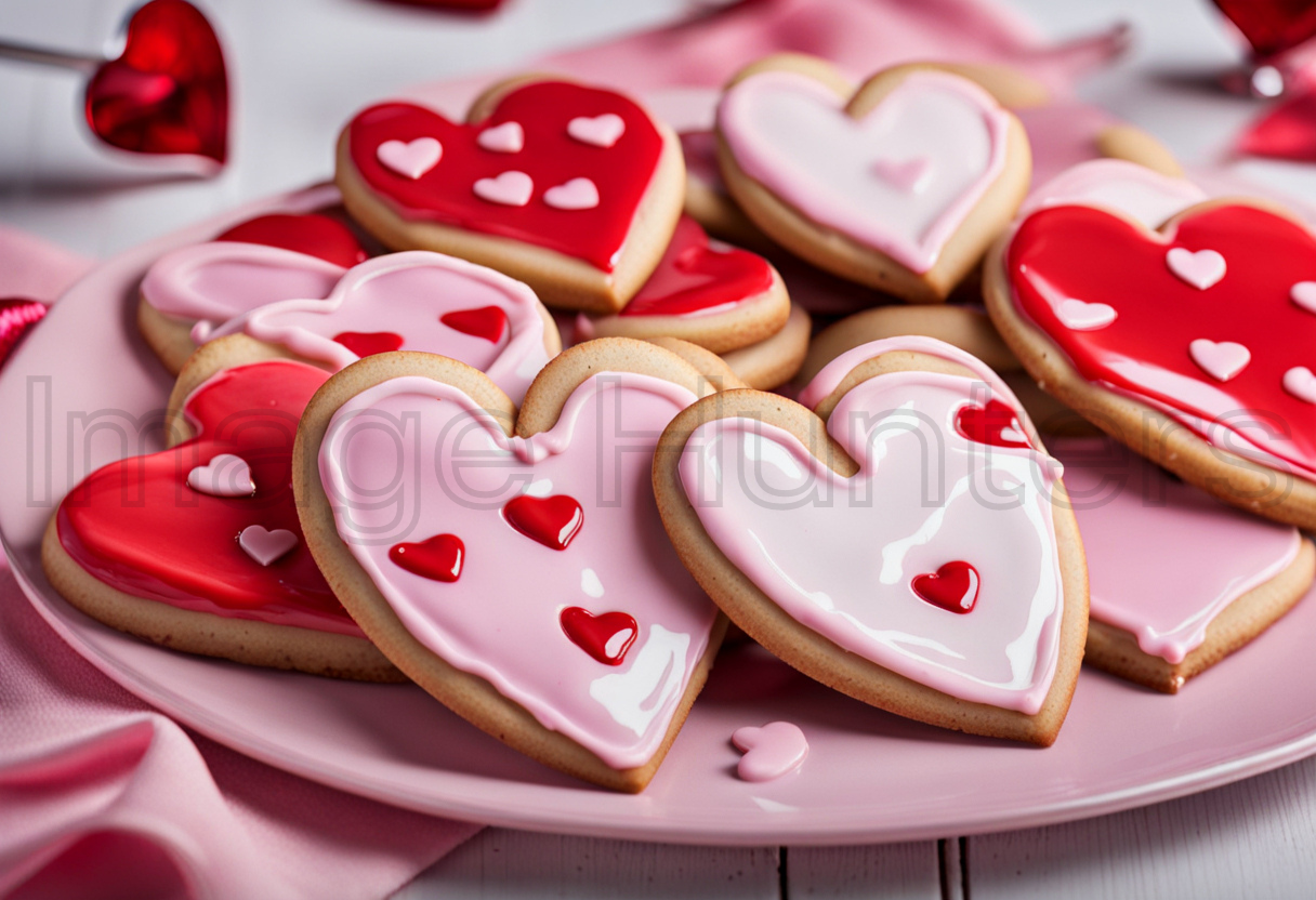 heart-shaped cookies for Valentine's Day