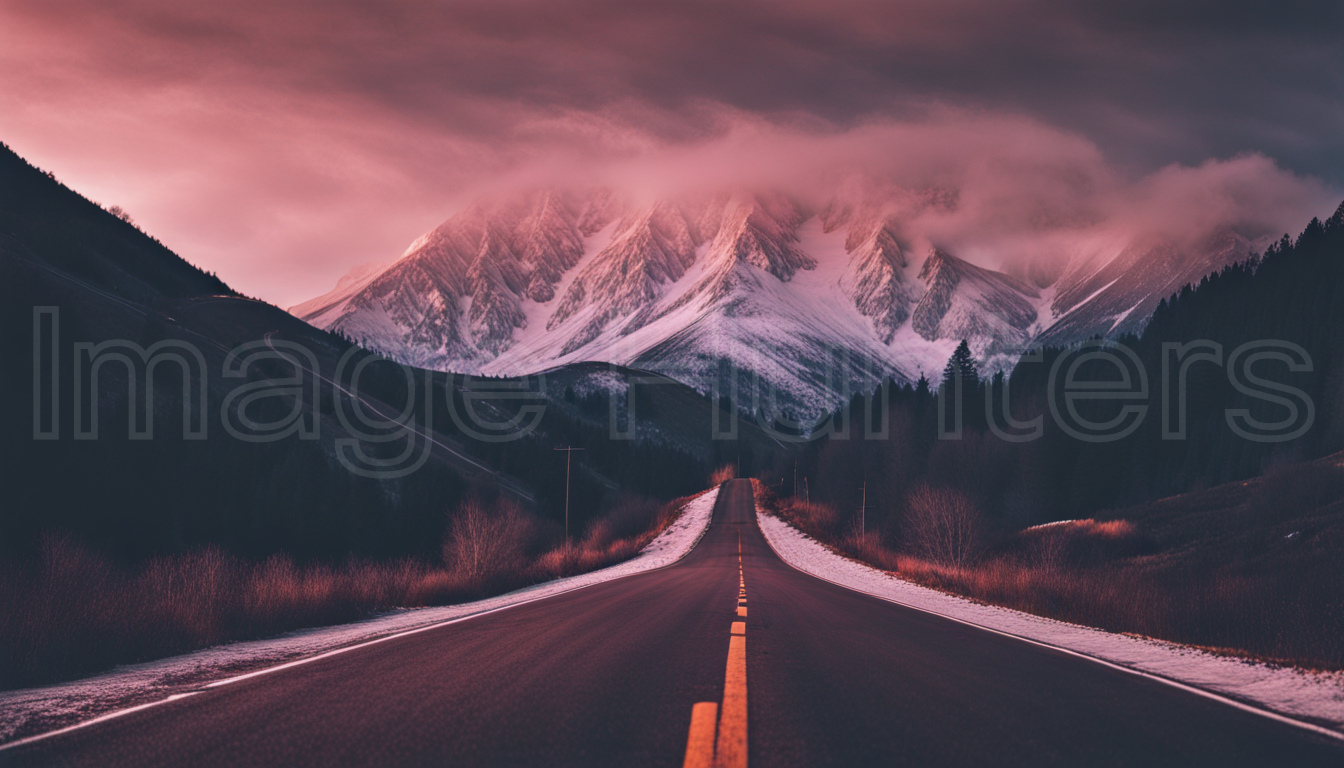 Aesthetic Mountain Road in Scenic Landscape