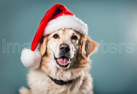 Pet Dog with Santa Hat