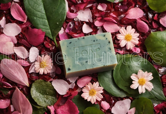 Handcrafted Soap with Leaves and Flower Petals