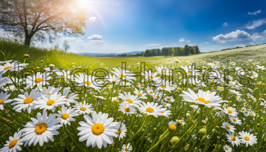 Daisy Field Underneath Blue Sky