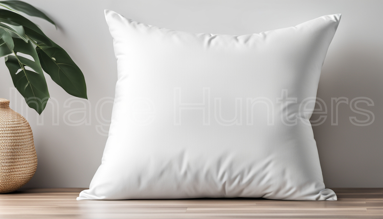 white pillow mockup in Cozy Home Setting