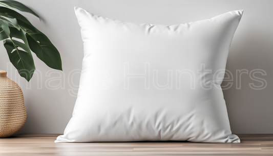 white pillow mockup in Cozy Home Setting