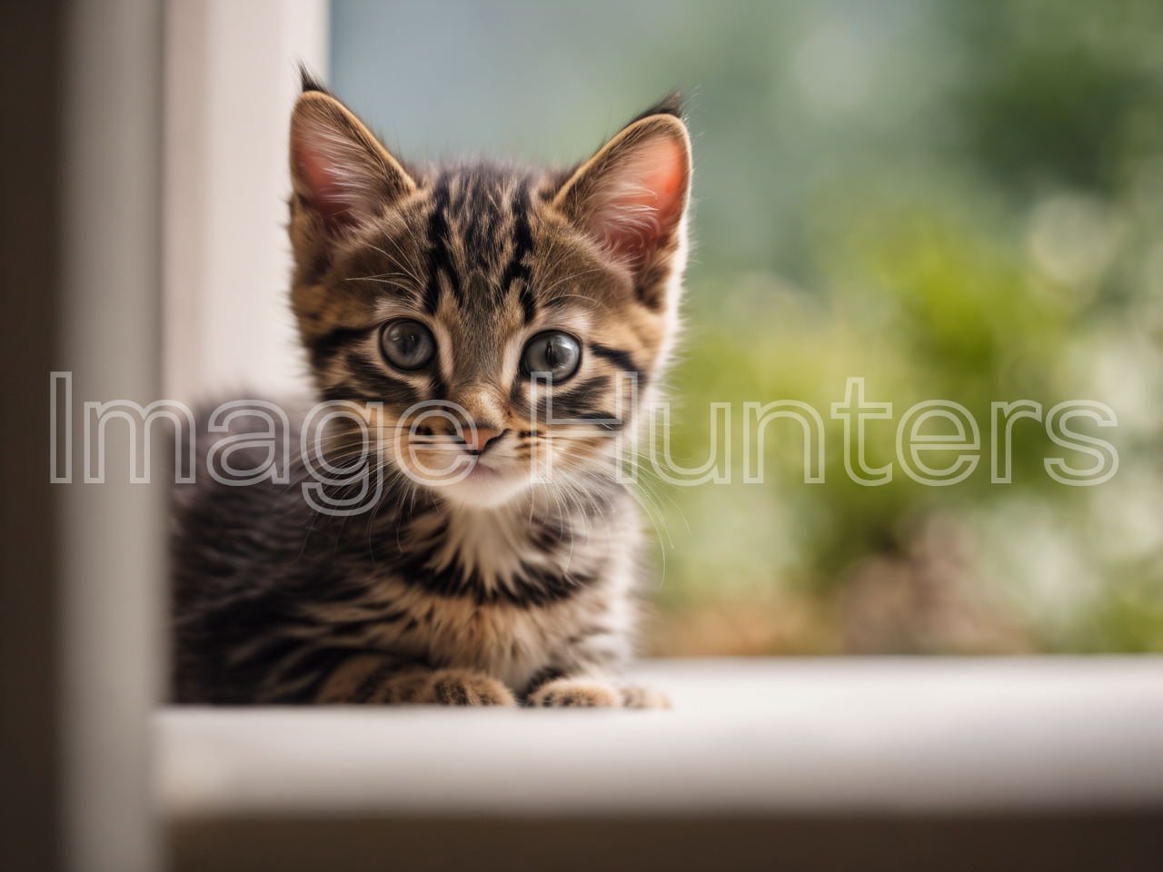 Kitten Curiously Peeking Around Corner