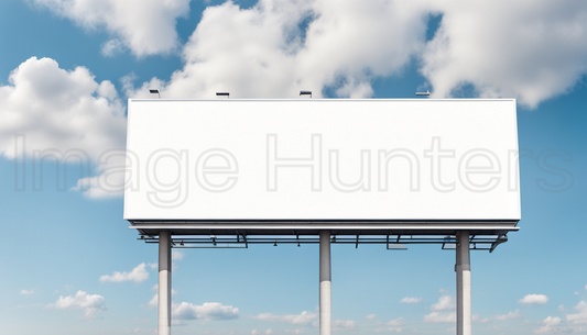 Empty White Billboard Against Sky Background