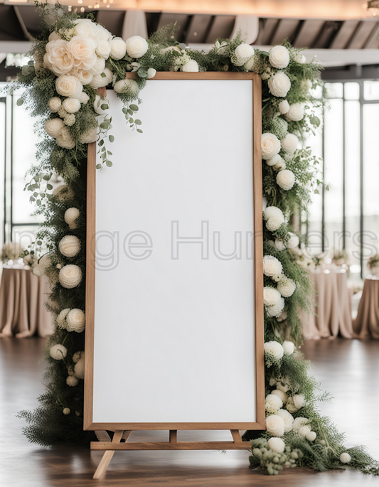 Wedding Signboard Mockup with Elegant Ceremony Venue Background