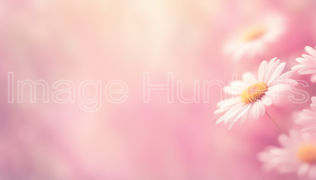 Soft Pink Daisy Flower Background with Copy Space for Text