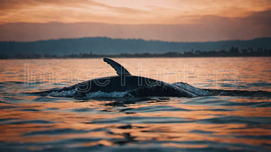 A giant whale swimming in the ocean