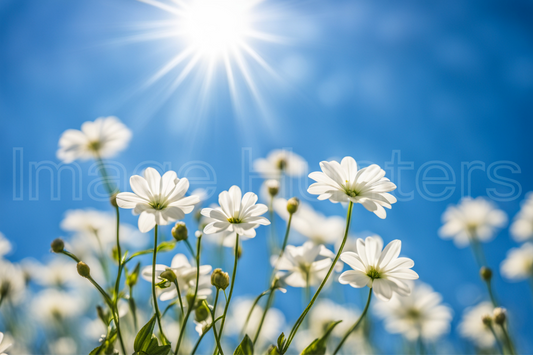 White Flowers under the Sunlight