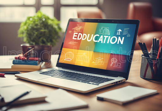 E-Learning Focus: Laptop Displaying Educational Material