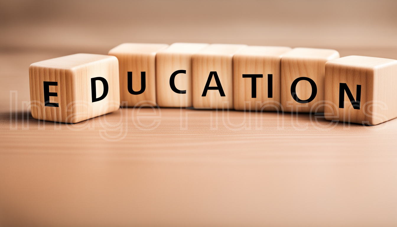 Wooden Cubes Spelling Education on Table