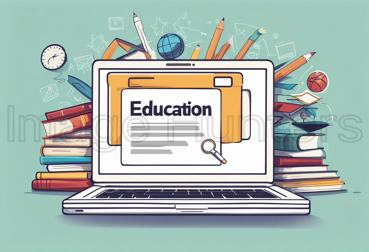 Illustration of Education Program on Laptop Screen