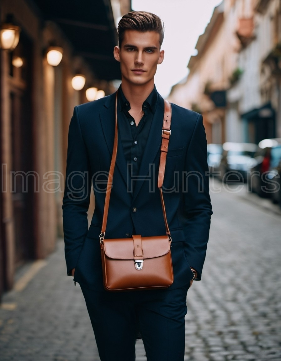 Stylish Male Model wearing Small Bag