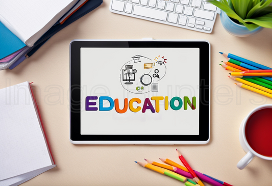 E-Learning Focus: Tablet Displaying Educational Material