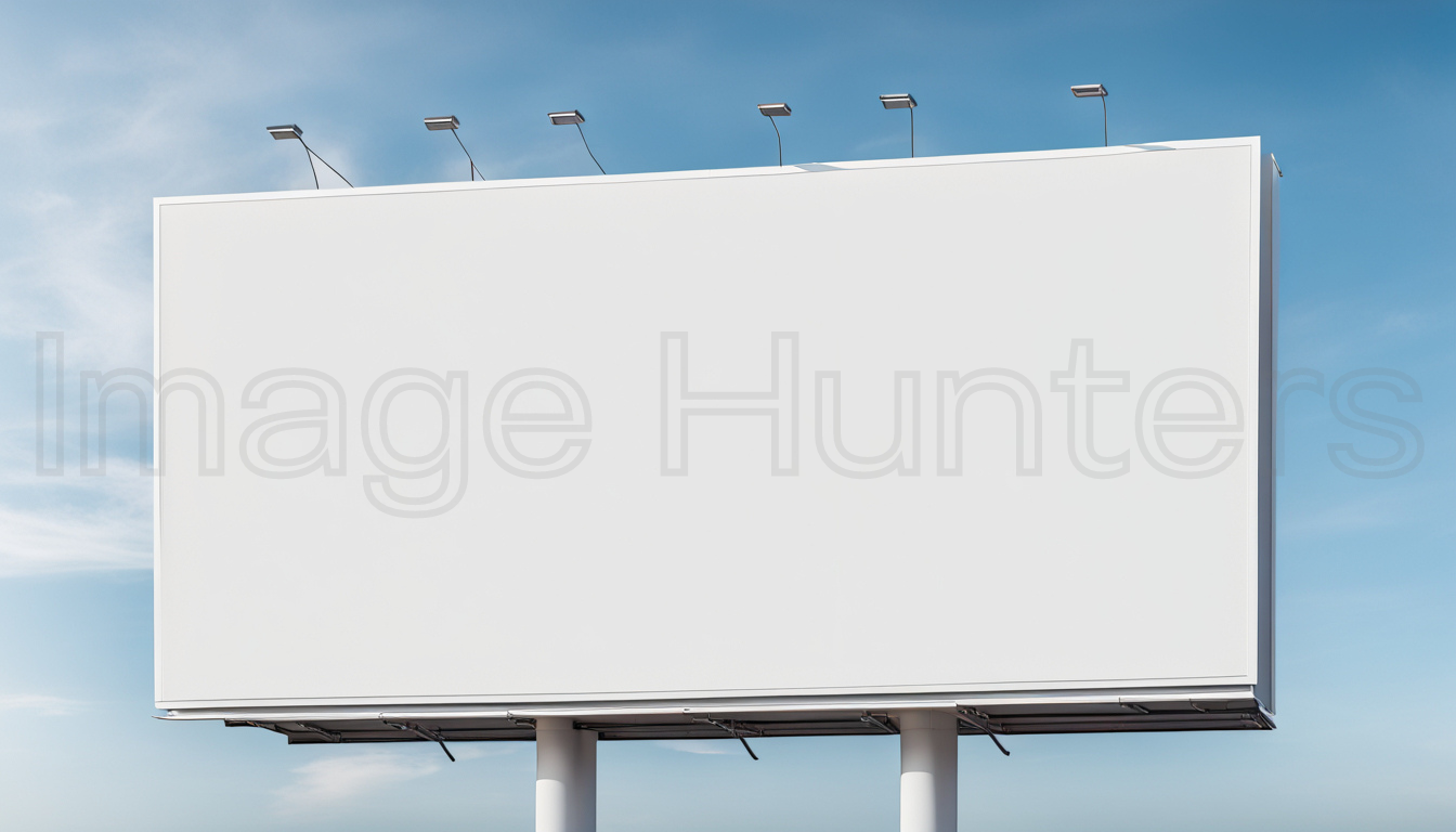 Empty White Billboard Against Sky Background