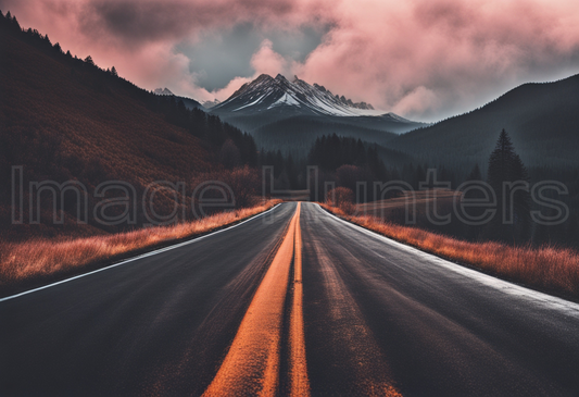 Aesthetic Mountain Road in Scenic Landscape