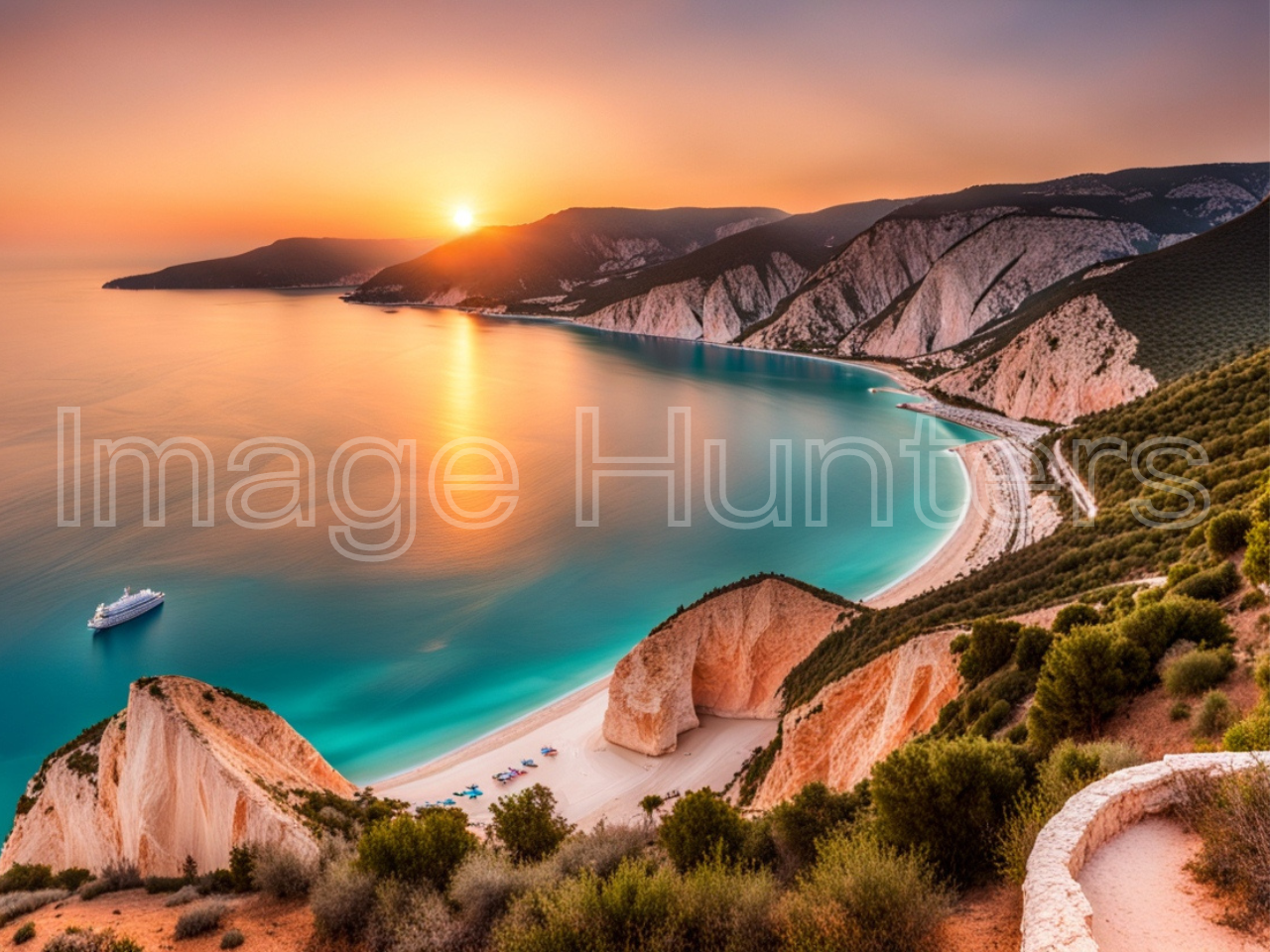 Sunset at Porto Katsiki Beach, Lefkada, Greece