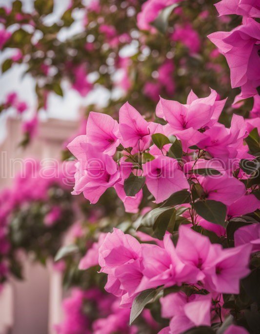 Vivid pink bougainvillea flowers