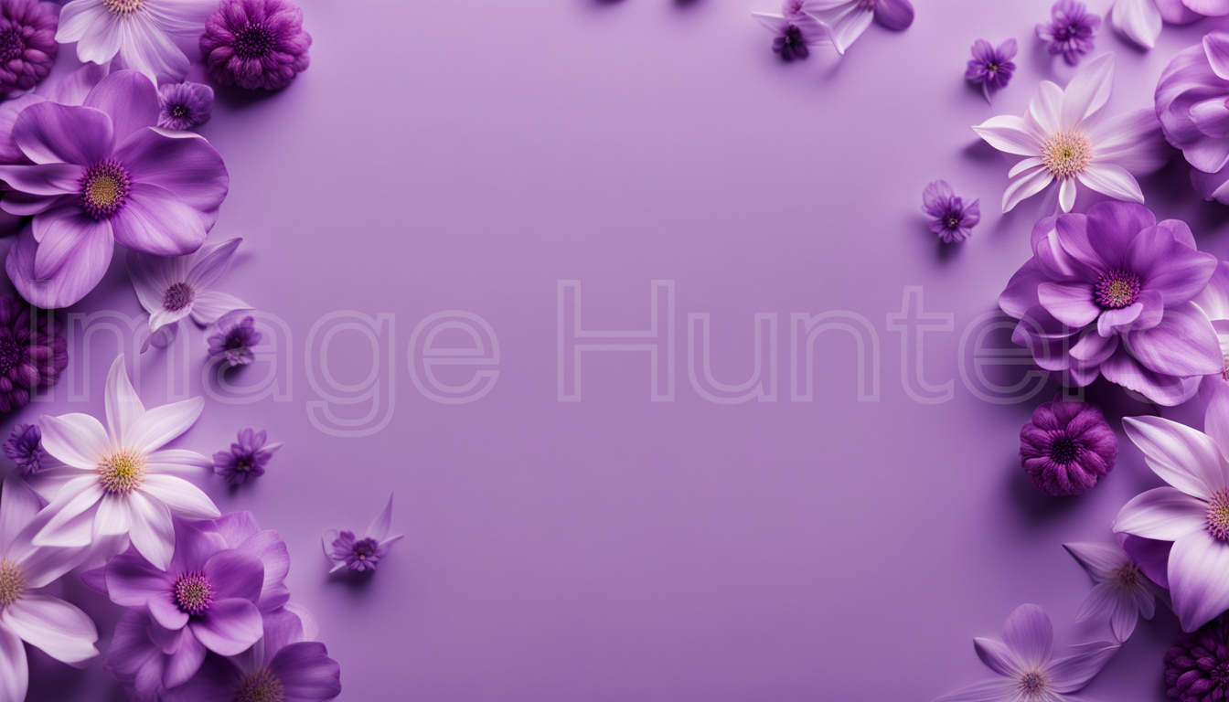 Purple Petals with Text Space Amidst Floral Beauty