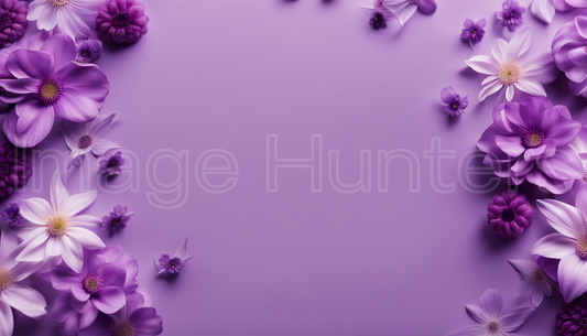 Purple Petals with Text Space Amidst Floral Beauty