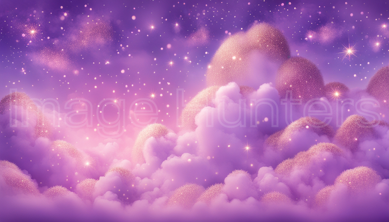 purple sky with sparkling clouds