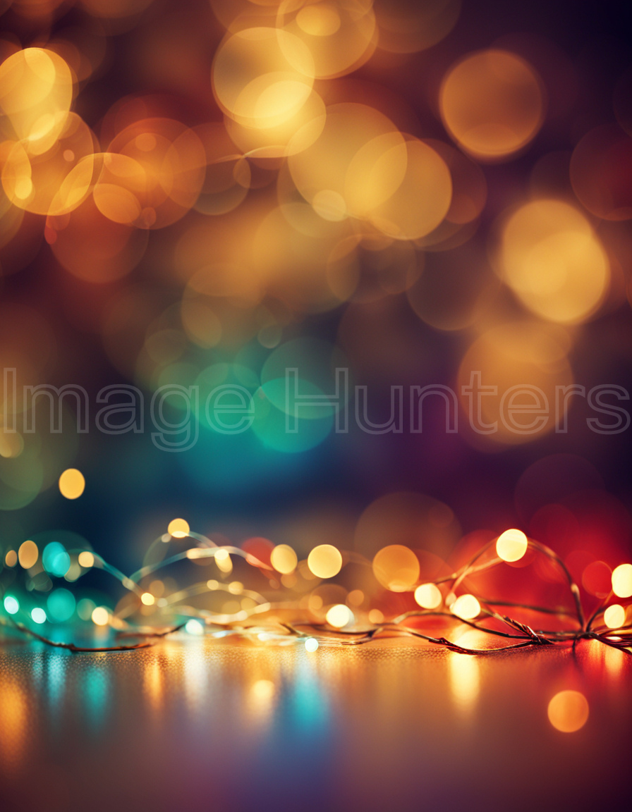 Abstract Christmas background with bokeh lights