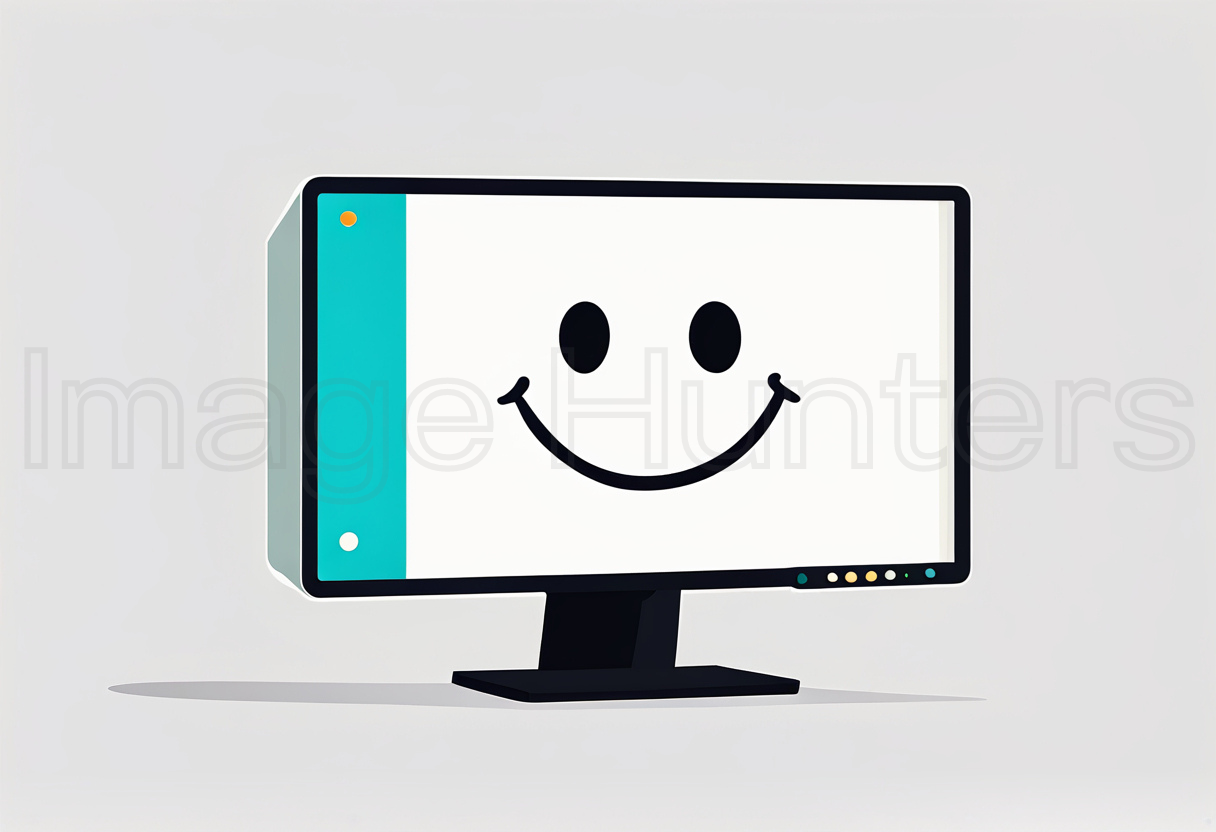 Smiley-Face Illustration on Computer Monitor