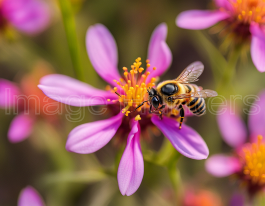 Close-up of a Wild Bee in a flower