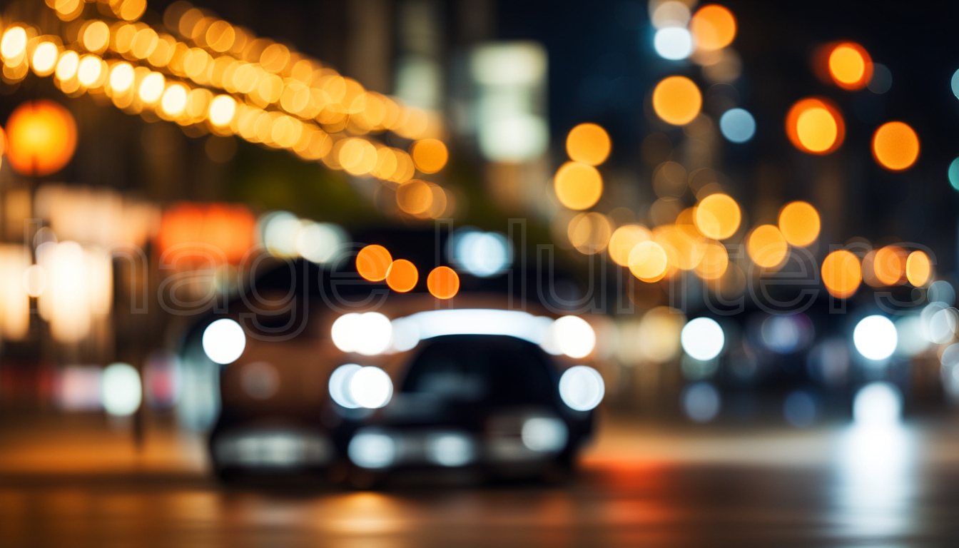 Cityscape Bokeh with Blurred Car Lights