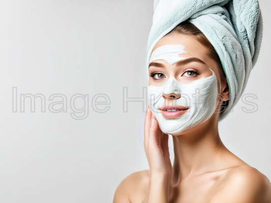 Woman Applying Clay Mask