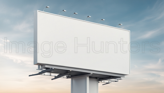 Empty White Billboard Against Sky Background