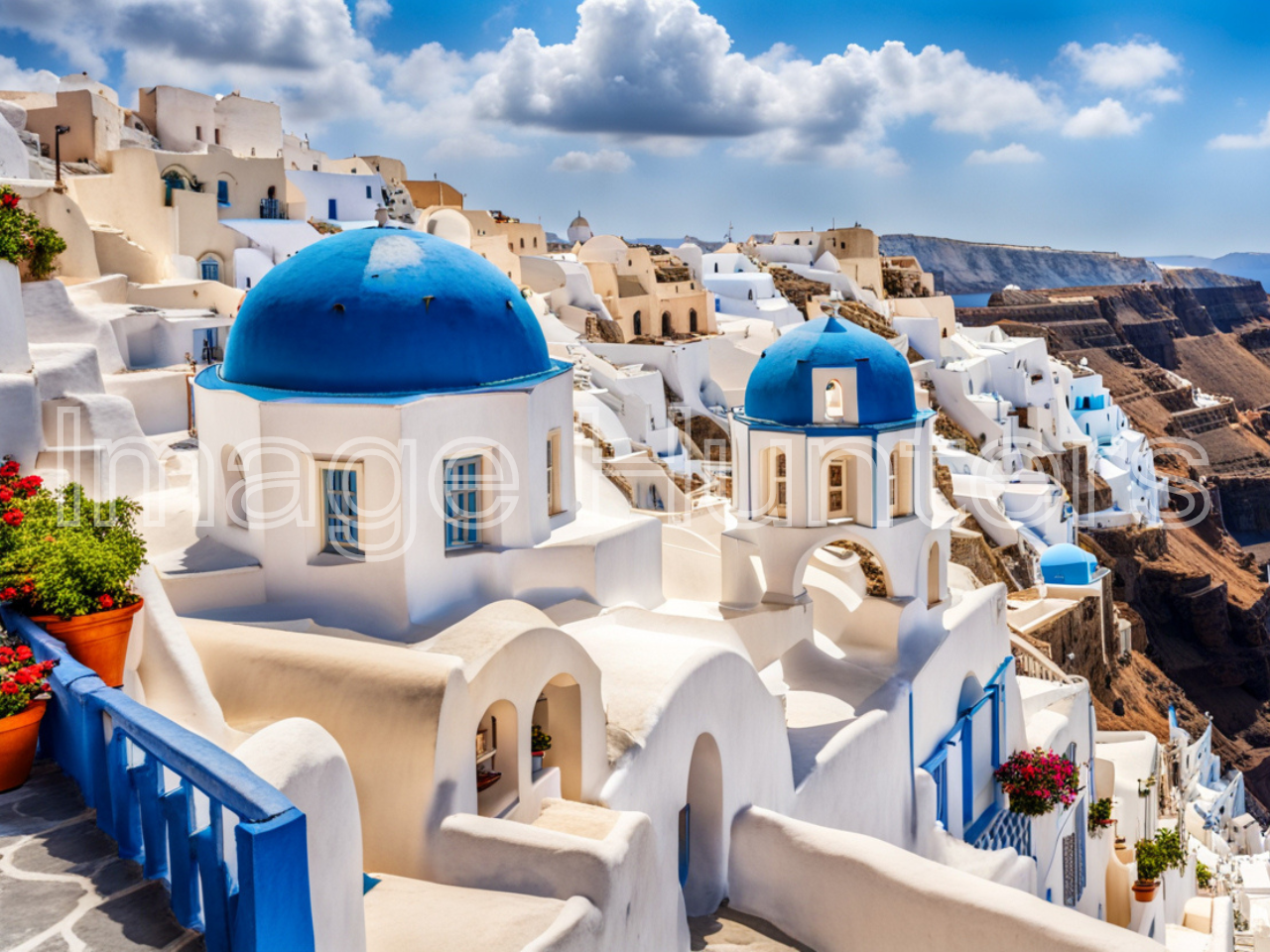 Oia Town View in Santorini