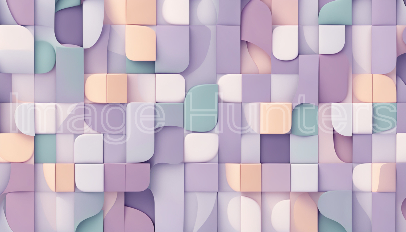 Lilac Tile Background with Minimalist Abstract Curves Overlay